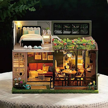 Căsuță de Asamblat în Miniatură DIY Casa cu Trandafiri și Iluminare LED [2]