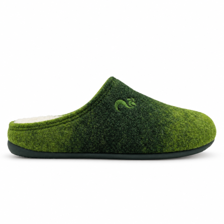 Papuci & Botoșei - Papuci de Casă Eco Shade din Fetru de Lână, Verde Shady Green, Mărimea 39