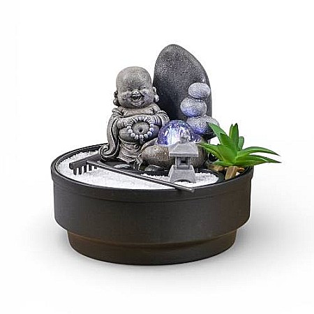 Fântână Zen de Interior cu Apă și Iluminare LED 21 × 21 × 21 cm [4]