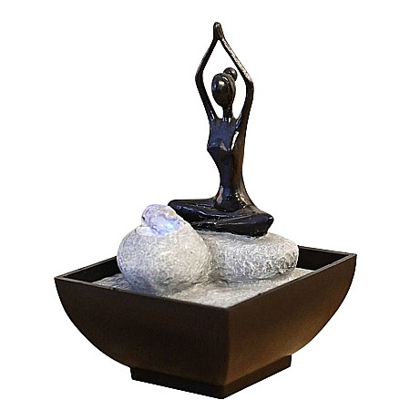 Fântână Zen de Interior cu Apă și Iluminare LED 26 × 26 × 40 cm [1]