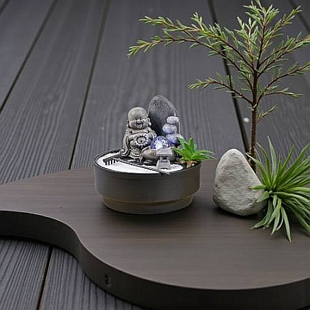 Fântână Zen de Interior cu Apă și Iluminare LED 21 × 21 × 21 cm [1]