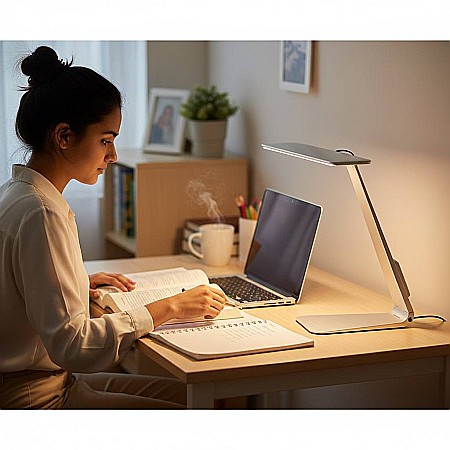 Lampă de Birou LED Smart Silver cu 3 Trepte de Luminozitate și USB-C [4]