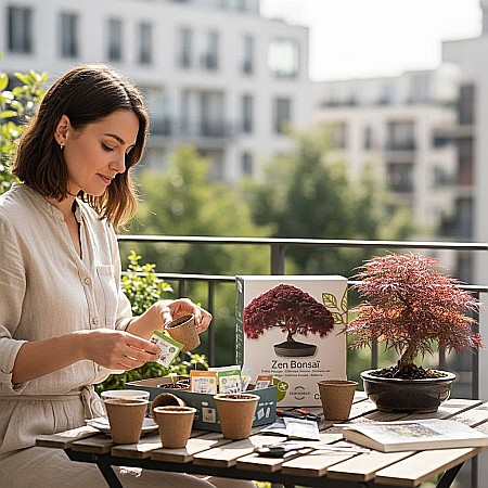Kit de cultivare Zen Bonsai - 6 Varietăți de Arbori, cu Semințe, Ghivece și Accesorii [6]