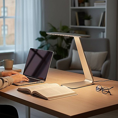 Lampă de Birou LED Smart Silver cu 3 Trepte de Luminozitate și USB-C [5]