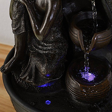Fântână Zen de Interior cu Apă și Iluminare LED 26 × 26 × 40 cm [6]