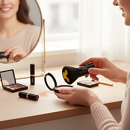 Pensule & Accesorii Machiaj - Pensulă Kabuki Profesională Kumano Silhouette pentru Pudră Blush Bronzer cu Peri Naturali