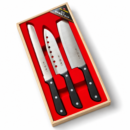 Atelierul de Gătit - Set 3 Cuțite Chen Kenichi Nakiri Universal și Pâine