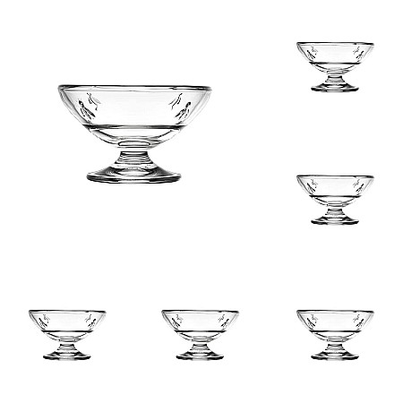Acasă & Răsfăț - Set 6 Cupe Abeille La Rochère din Sticlă Presată Franceză 200 ml