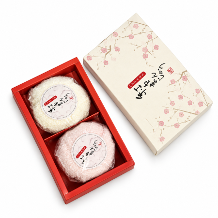 Textile Fine - Set 2 Prosoape Japoneze de Mâini Alb și Roz 28 x 28 cm