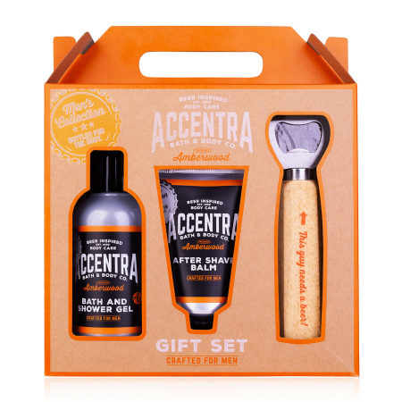 Noutăți - Set Cadou Accentra MEN'S COLLECTION cu Gel de Baie și Duș, After Shave și Deschizător