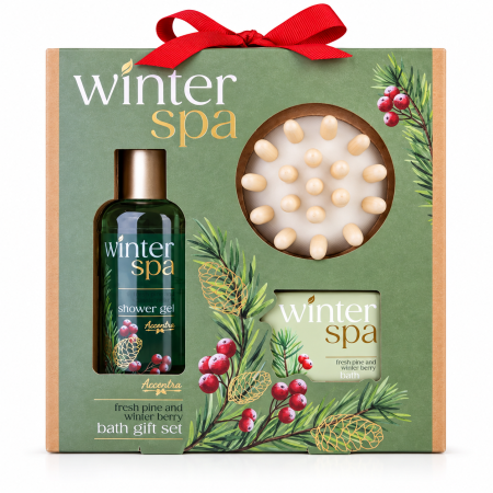 Noutăți - Set Cadou Accentra WINTER SPA cu Gel de Duș, Sare de Baie și Perie de Masaj