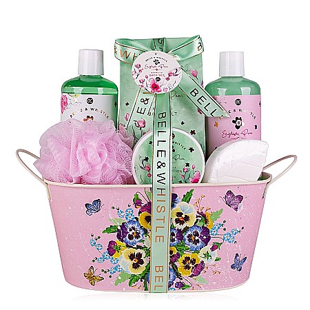 Cadouri pentru Ea - Set Cadou pentru Baie Accentra Belle & Whistle, English Pear & Vanilie, 6 Piese în Cutie Metalică Imprimată