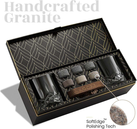 Set Cadou Pahare Whisky R.O.C.K.S. Signature cu Pietre din Granit [6]