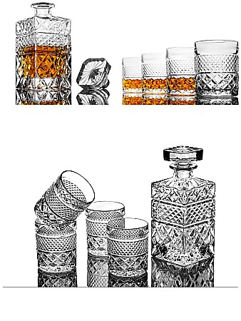 Set Cadou Pahare Whisky și Decanter R.O.C.K.S. cu Pietre din Granit [2]