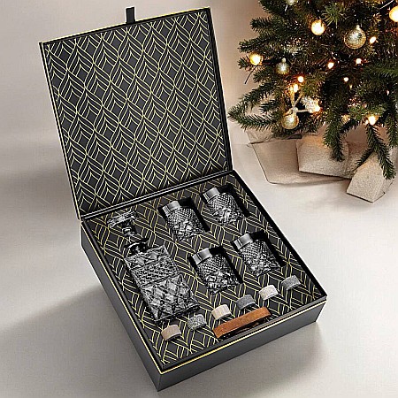Set Cadou Pahare Whisky și Decanter R.O.C.K.S. cu Pietre din Granit [5]