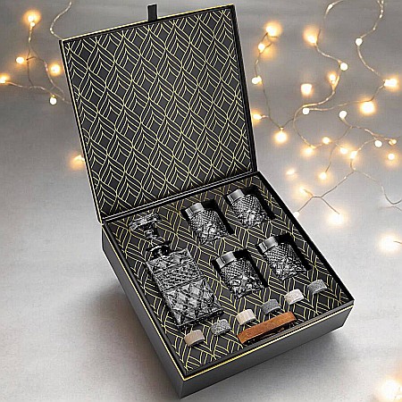 Set Cadou Pahare Whisky și Decanter R.O.C.K.S. cu Pietre din Granit [3]