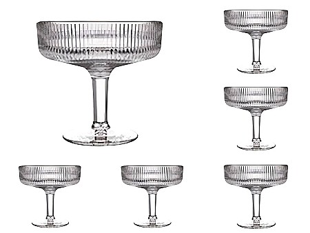 Acasă & Răsfăț - Set 6 Cupe Alice La Rochère din Sticlă Presată Franceză 330 ml