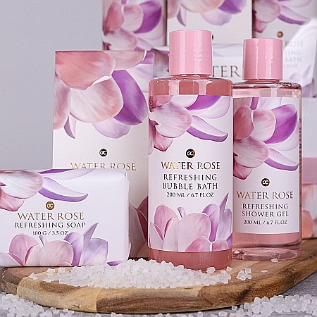 Set Cadou Femei Accentra Water Rose, 4 Produse pentru Baie, Parfum de Trandafir [1]