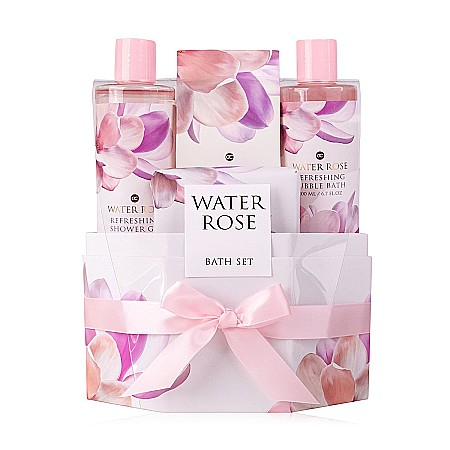 Cadouri pentru Ea - Set Cadou Femei Accentra Water Rose, 4 Produse pentru Baie, Parfum de Trandafir