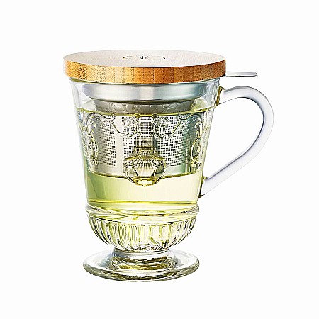 Acasă & Răsfăț - Pahar Ceai cu Infuzor Versailles La Rochère, Inox și Bambus, 270 ml