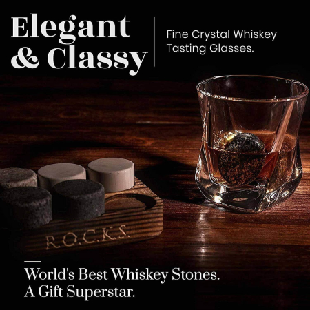 Set Cadou Pahare Whisky R.O.C.K.S. cu Pietre din Granit [8]
