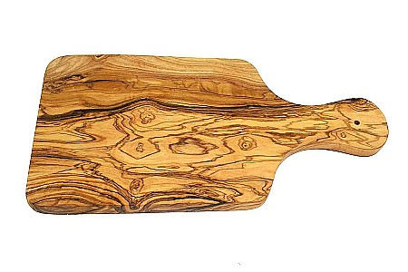 Tocător Rustic din Lemn de Măslin cu Mâner aprox. 30 x 15 cm [1]