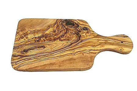 Tocător Rustic din Lemn de Măslin cu Mâner aprox. 30 x 15 cm [2]