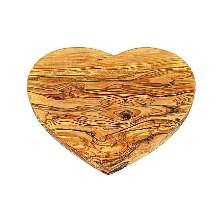 Tocător Rustic în Formă de Inimă din Lemn de Măslin aprox. 20–25 cm [1]