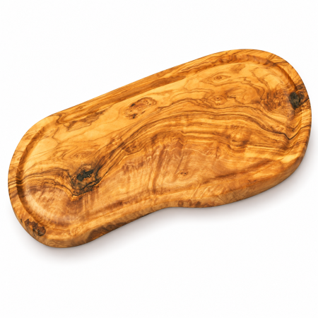Atelierul de Gătit - Tocător Rustic din Lemn de Măslin cu Canal aprox. 40–45 cm