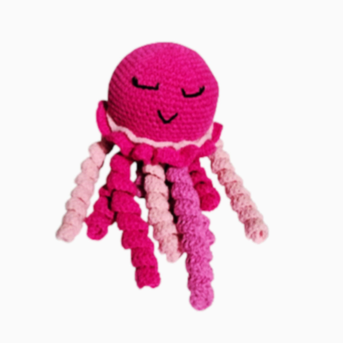 Meduză croșetată handmade pentru bebeluși – jucărie amigurumi din bumbac [3]