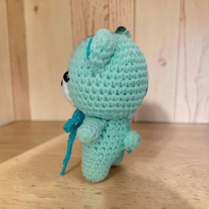 Ursulet crosetat handmade pentru bebelusi si copii, jucarie amigurumi din bumbac, cadou copil, 11 cm [2]