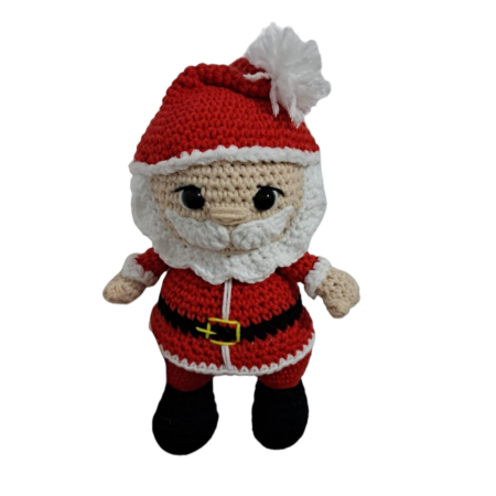 Jucarii - Mini Moș Crăciun croșetat handmade – jucărie amigurumi 19 cm