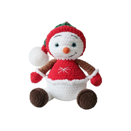 Om de zăpadă croșetat din catifea, decorațiune de Crăciun handmade – 34 cm [2]