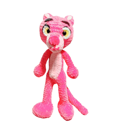 Jucarii de catifea - Pantera Roz crosetata