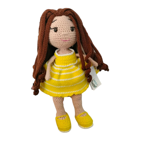 Jucarii de bumbac - Păpușa Emma croșetată handmade – jucărie amigurumi 31 cm