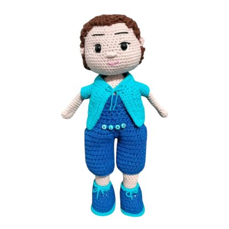 Jucarii de bumbac - Papusa Vladut crosetata