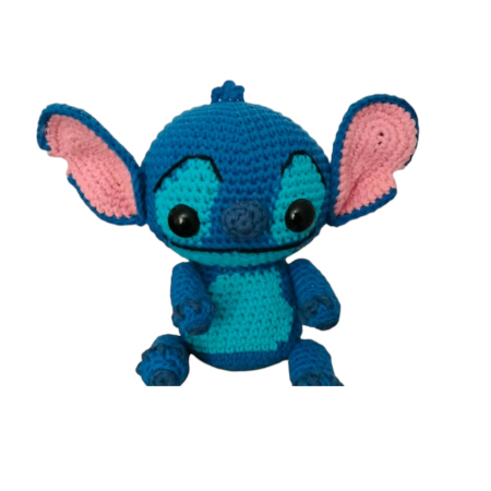 Jucarii de bumbac - Stitch crosetat manual cu articulatii mobile, 17 cm