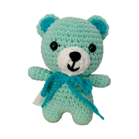Jucarii de bumbac - Ursulet crosetat handmade pentru bebelusi si copii, jucarie amigurumi din bumbac, cadou copil, 11 cm