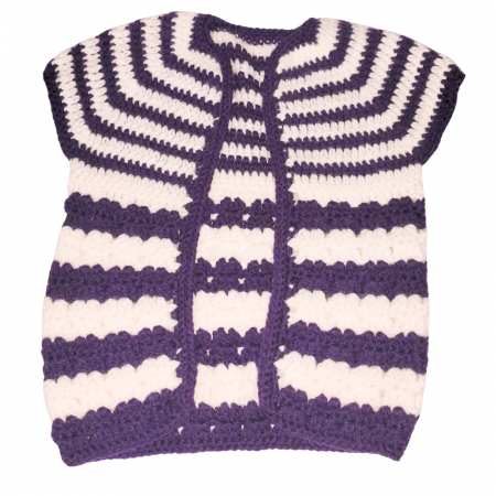 Hainute crosetate - Vesta crosetata mov cu alb