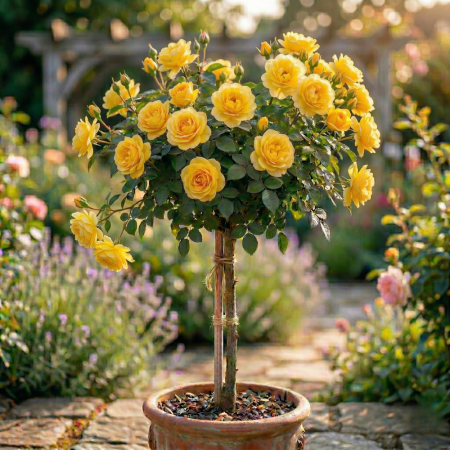 Trandafiri copac - Trandafir Copac Roze Pienna Galben