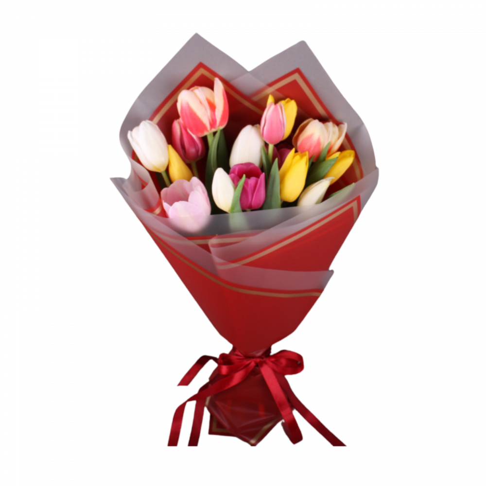 Buchet clasic cu lalele multicolore [1]