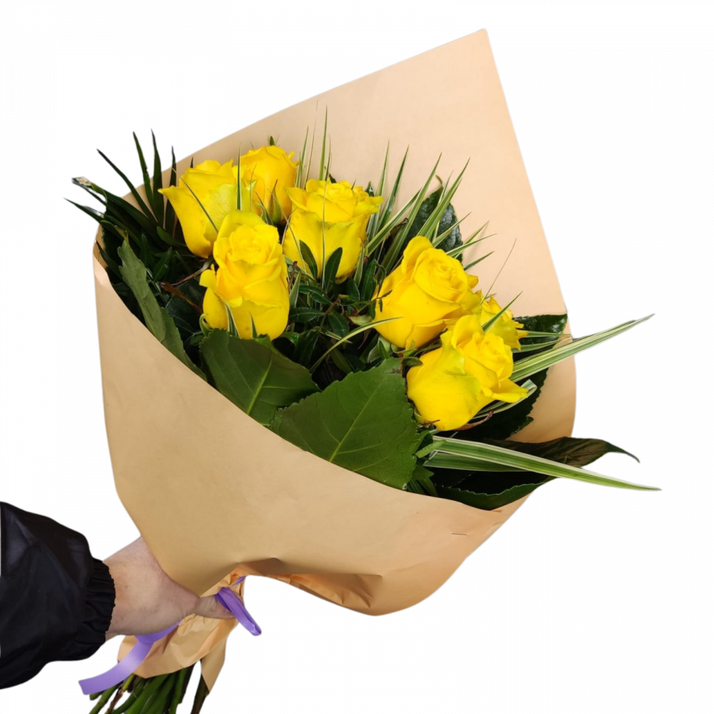 Buchet cu 9 trandafiri galbeni [1]
