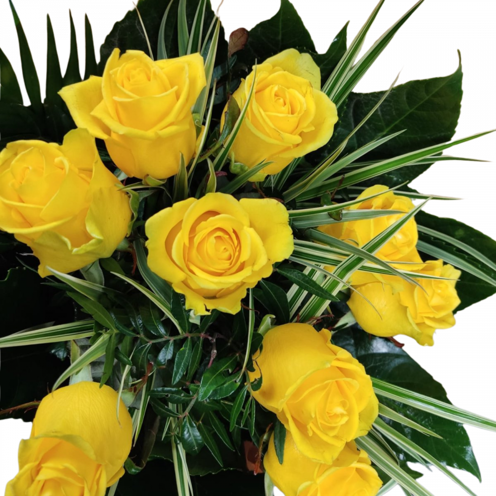 Buchet cu 9 trandafiri galbeni [3]