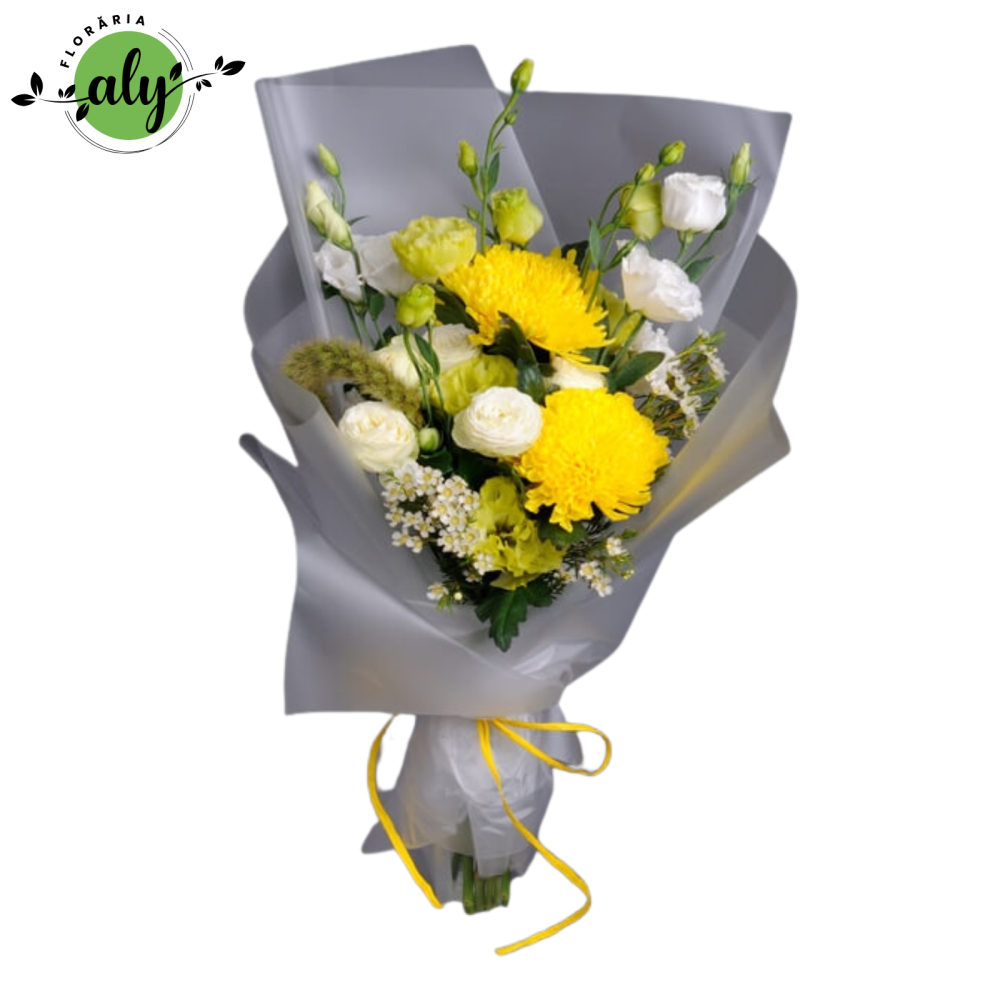 Buchet de lisianthus, crizanteme și wax flowers [1]