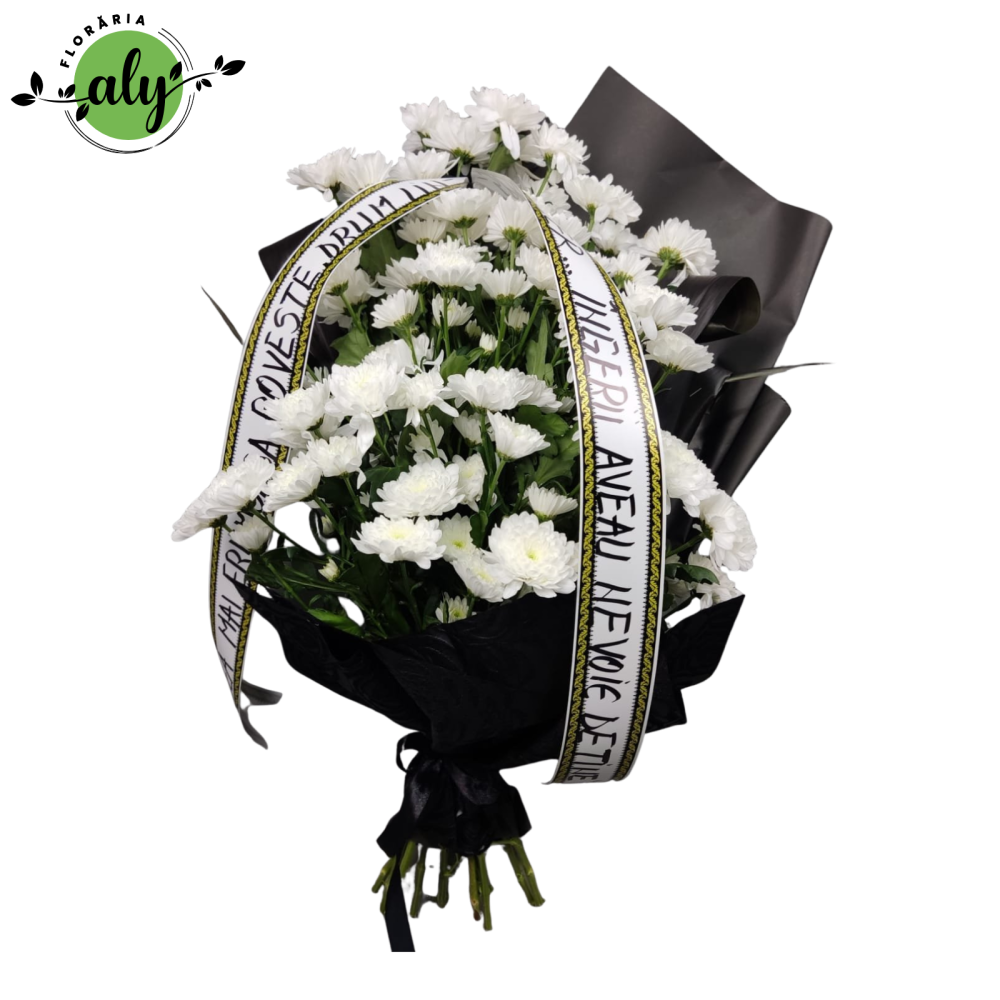 Buchet funerar din crizanteme albe [1]