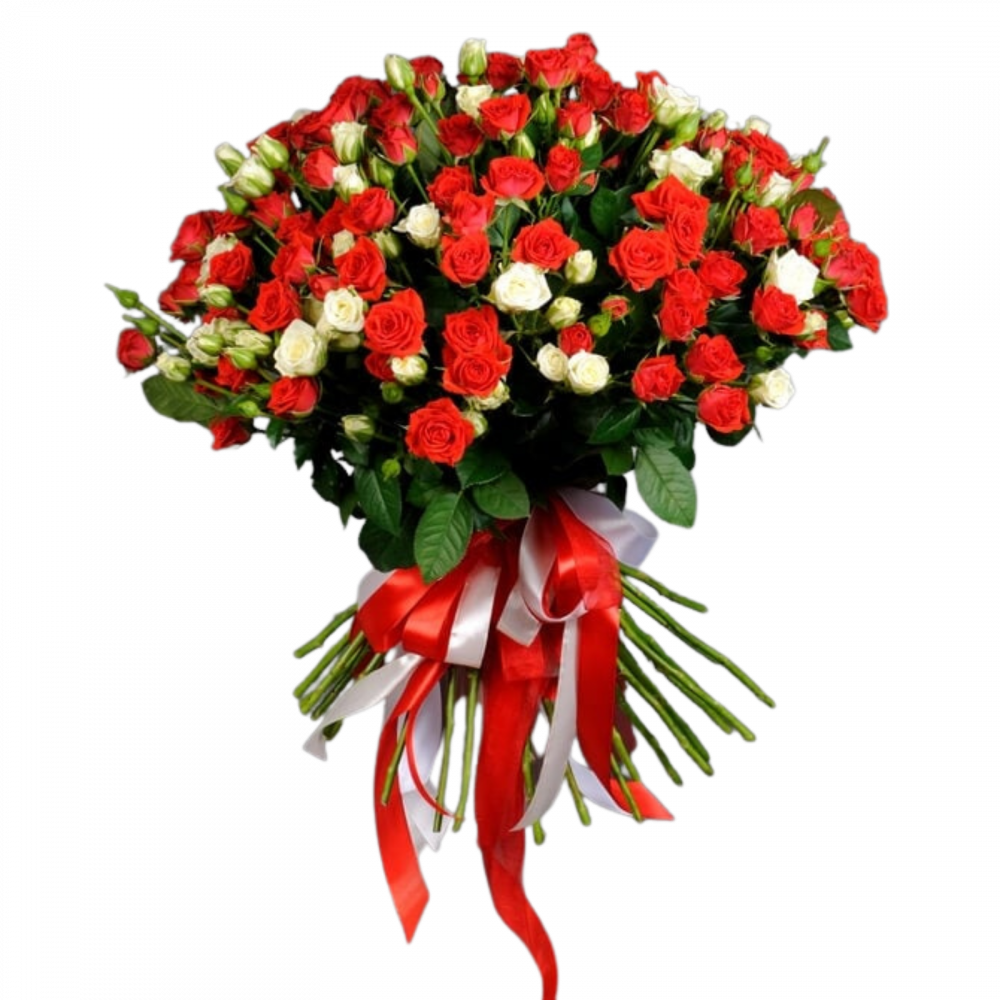 Buchet minirose roșii și albe [1]