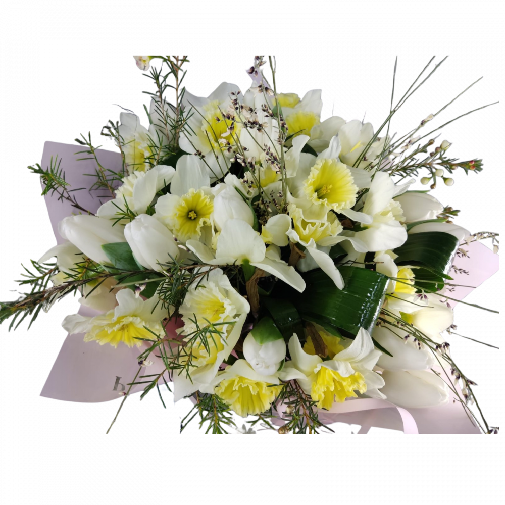 Buchetul ”Vestirea primăverii” cu narcise și lalele [2]