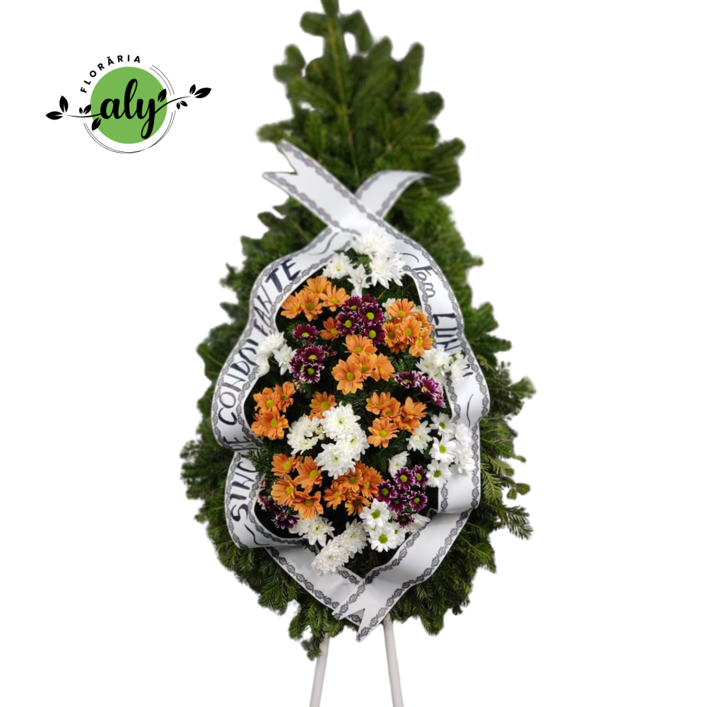 Coroană funerară 2D cu flori naturale [1]