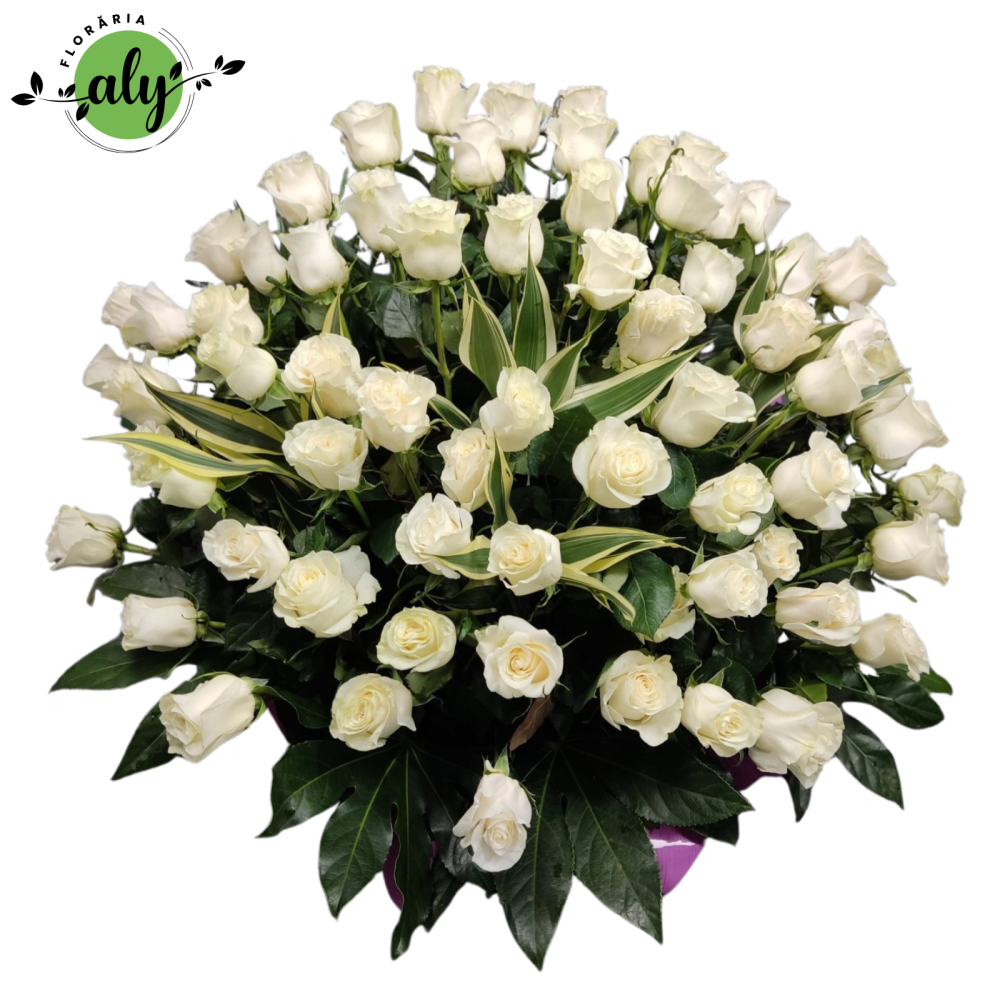 Coș funerar cu trandafiri albi [1]