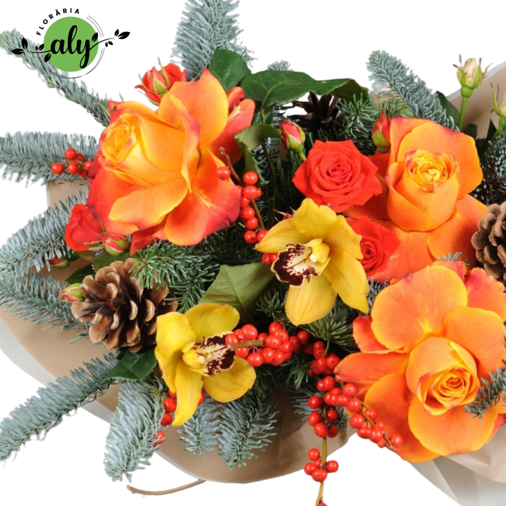 Coș cu flori și brad argintiu [2]